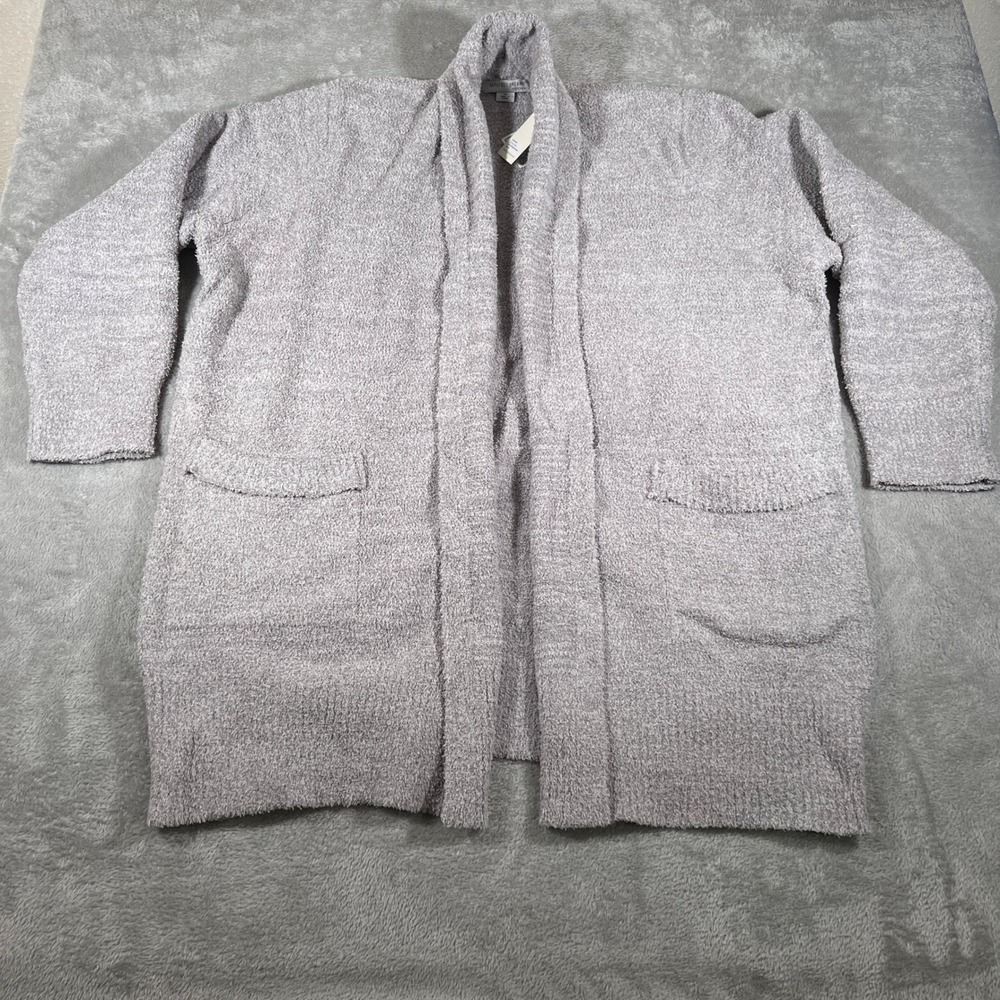 Barefoot Dreams CozyChic‎ CC Cali Cardigan Womens 2X Dove Gray Open Front NWT